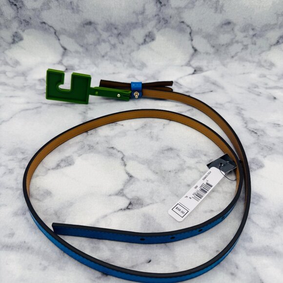Kate Spade Patent Leather Bow Belt Riverside Blue, Size XL, 44in Waist Belt-NEW main image 6